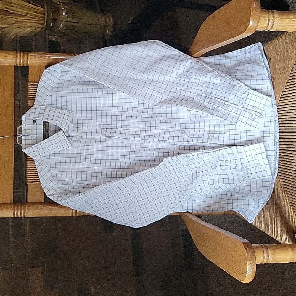 Giorgio Armani Le Collezioni button down dress shirt, black/white check, sz 16.5 - Picture 5 of 10